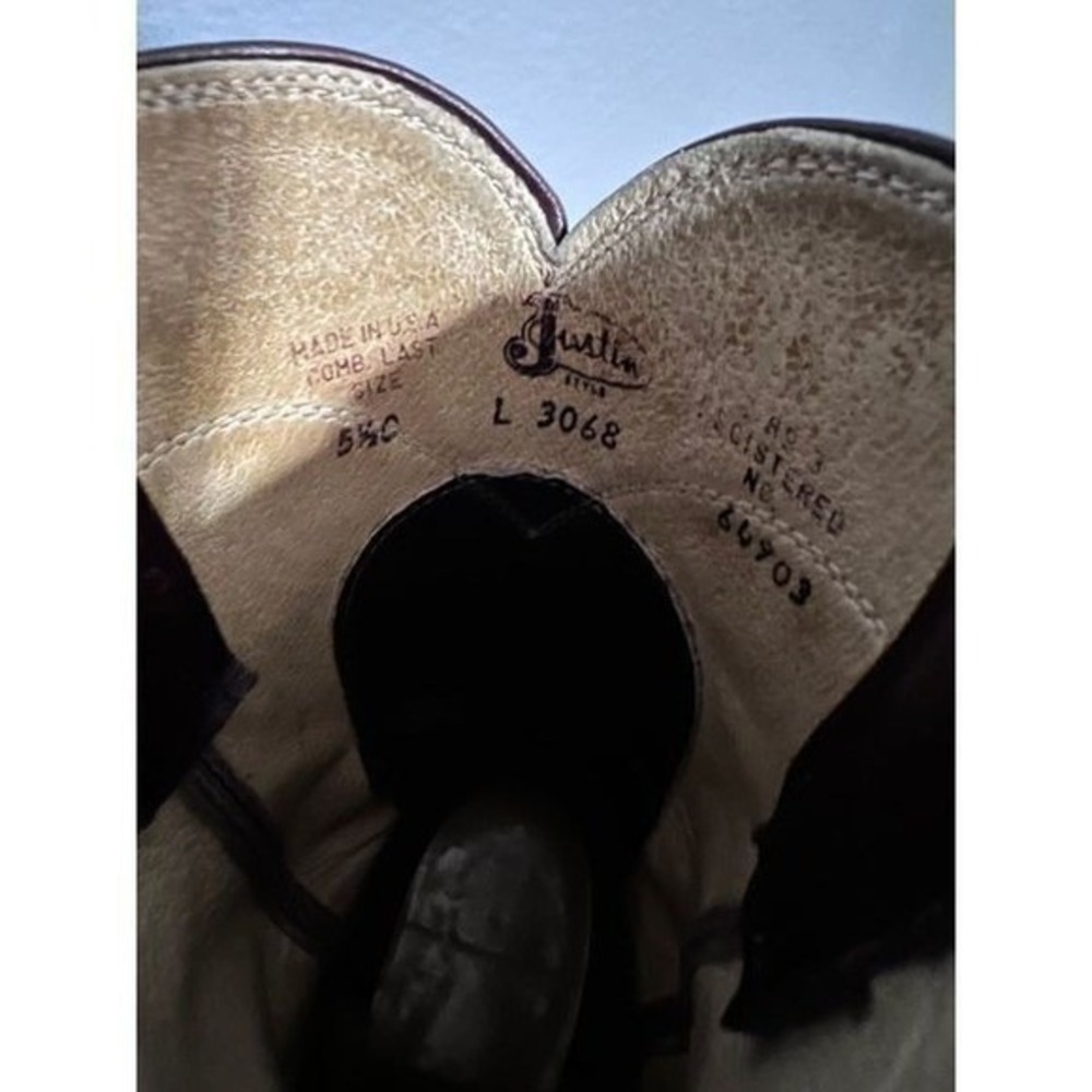 Justin Style L3068 Leather Roper Riding Cowboy Boots Women's Size 5 1/2c - Picture 5 of 6